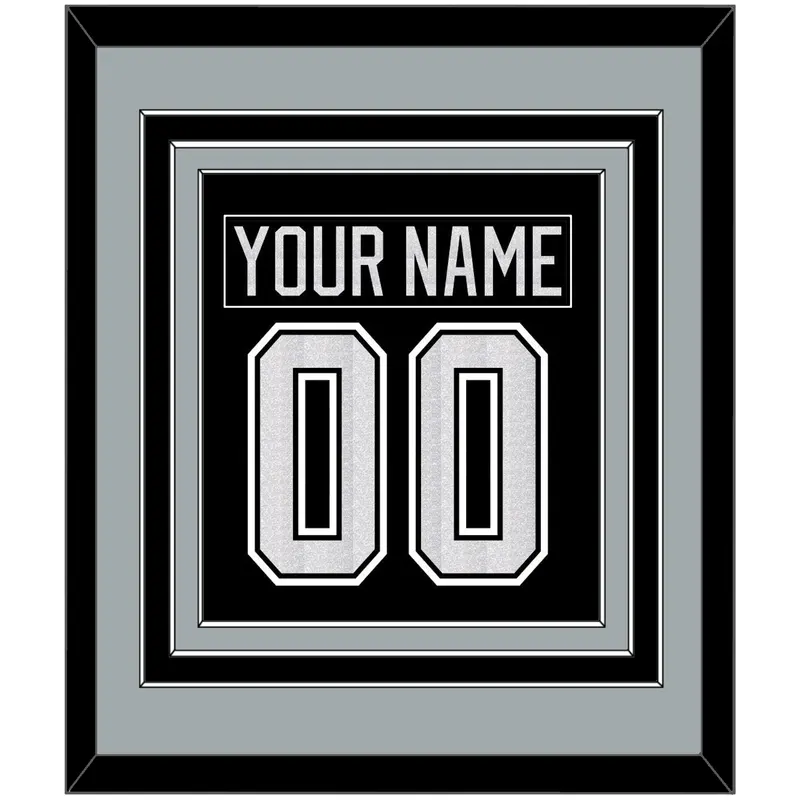 Los Angeles Nameplate & Number (Back) Combined - Home Black - Triple Mat 3