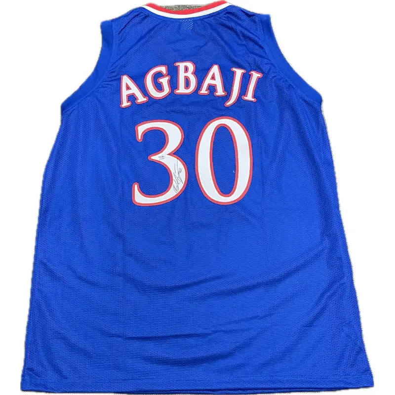 Ochai Agbaji signed jersey PSA/DNA Kansas University Autographed