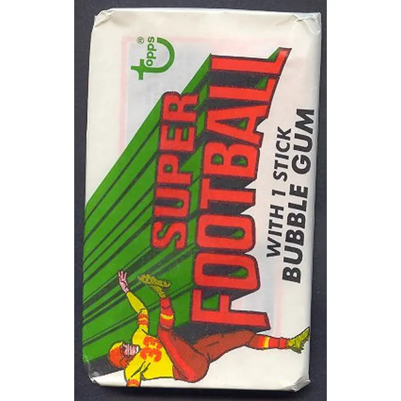 1970 Topps Super Football Unopened Pack w- Simpson Top