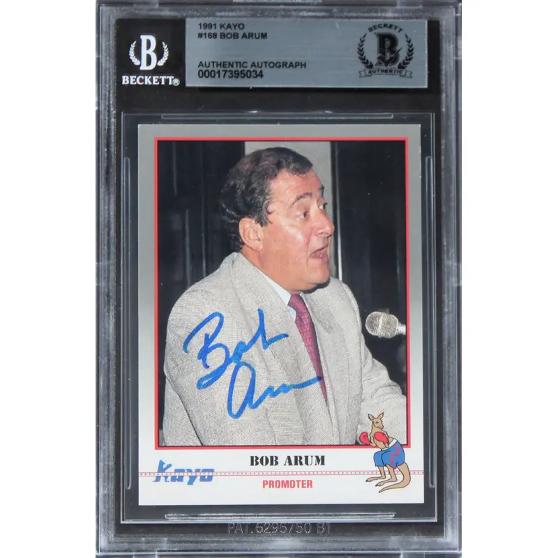 Bob Arum Boxing Promotor Authentic Signed 1991 KAYO #168 Card BAS Slabbed 3