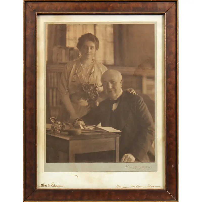 Thomas Edison &  Mina Miller Edison Authentic Signed Framed Photo JSA #BB80654