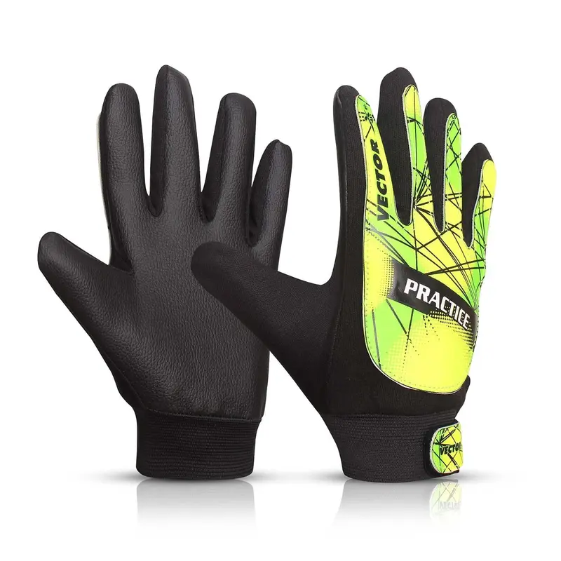 VECTOR X Practice Goalkeeping Gloves (Black, Green) | Kibi SPorts