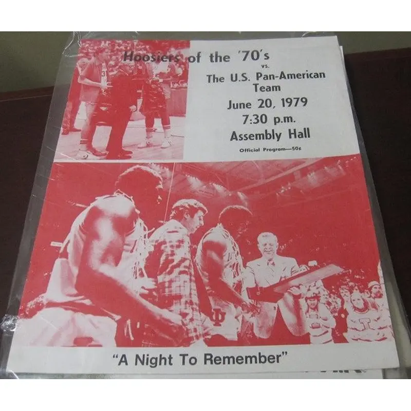 1979 Indiana University vs Pan Am Team Basketball Program & Ticket