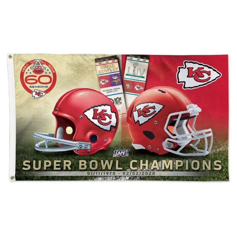 Kansas City Chiefs Two-Time Super Bowl Champions Deluxe-Edition 3'x5' FLAG - Wincraft