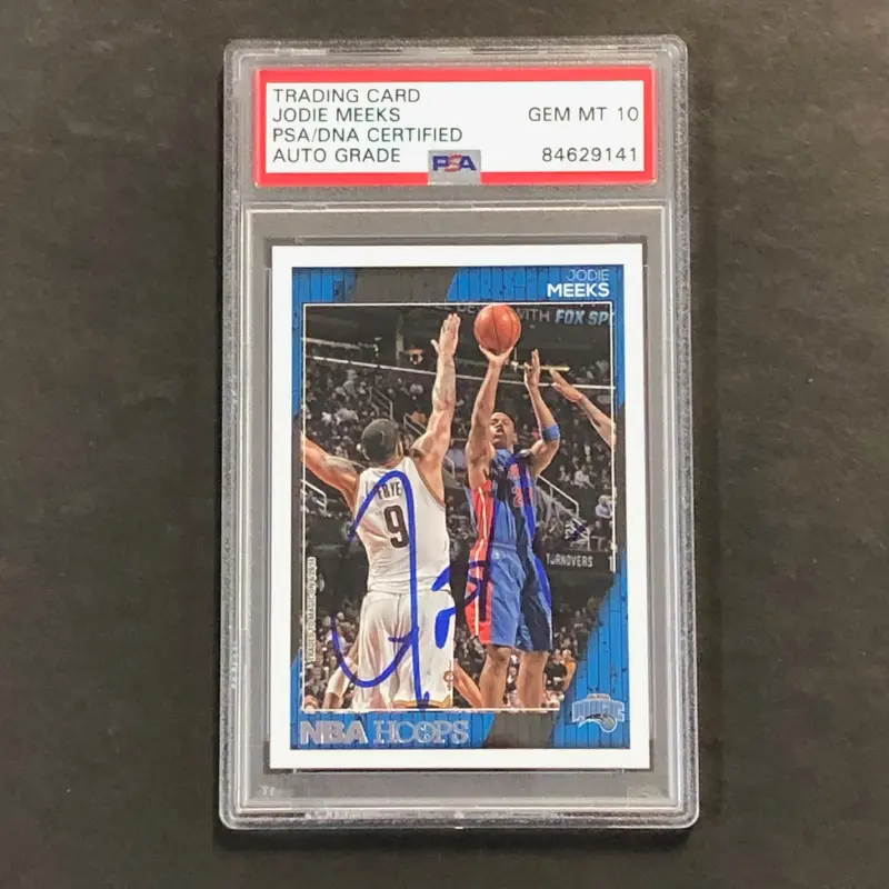 2016-17 NBA Hoops #225 Jodie Meeks Signed Card AUTO 10 PSA Slabbed Magic