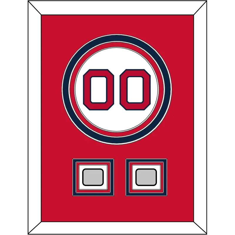 Boston Number & 2 World Series Jersey Patches - Home White - Triple Mat 2