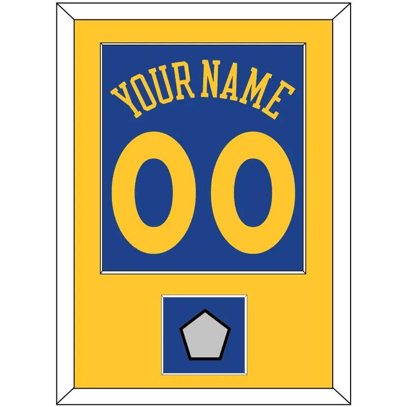 Golden State Name & Number With Champions Patch - Road Blue (2010-2019) - Single Mat 2