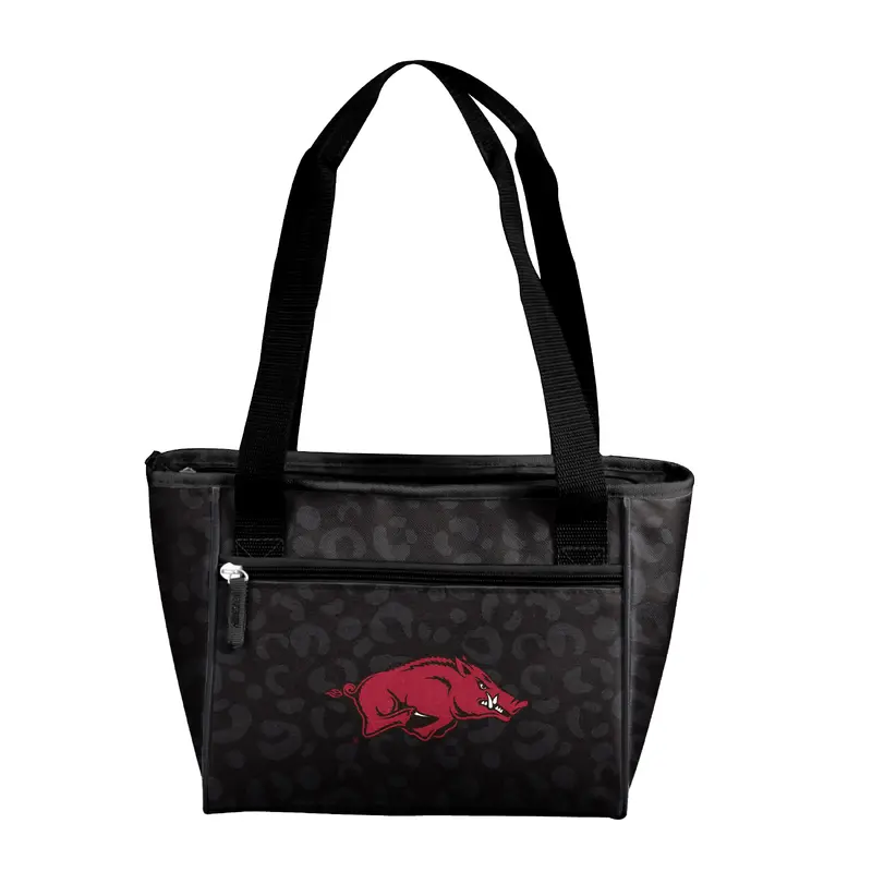 Arkansas Leopard Print 16 Can Cooler Tote
