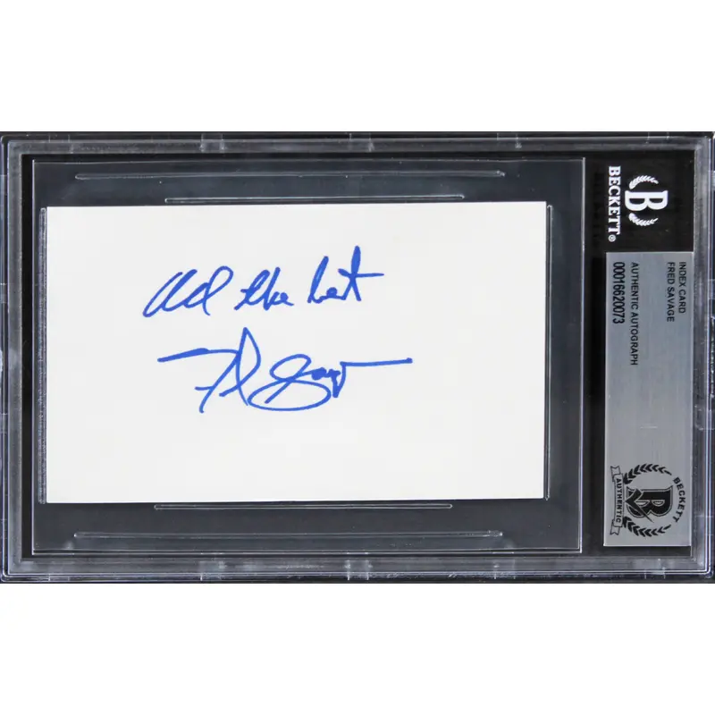 Fred Savage The Wonder Years "All The Best" Signed 3x5 Index Card BAS Slabbed
