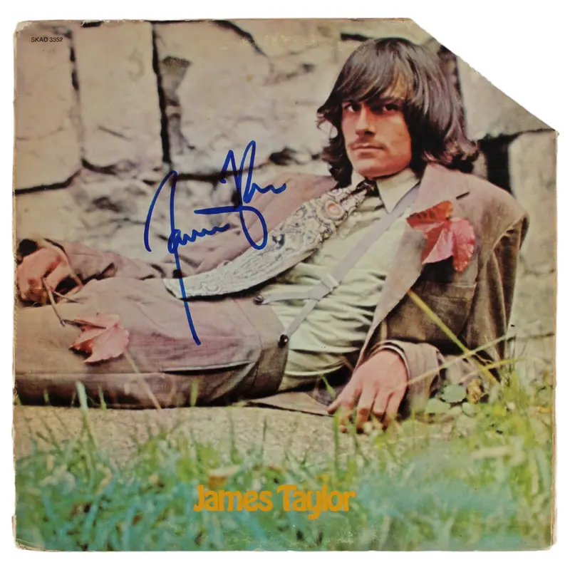 James Taylor Authentic Signed Album Cover Autographed BAS #BG90654