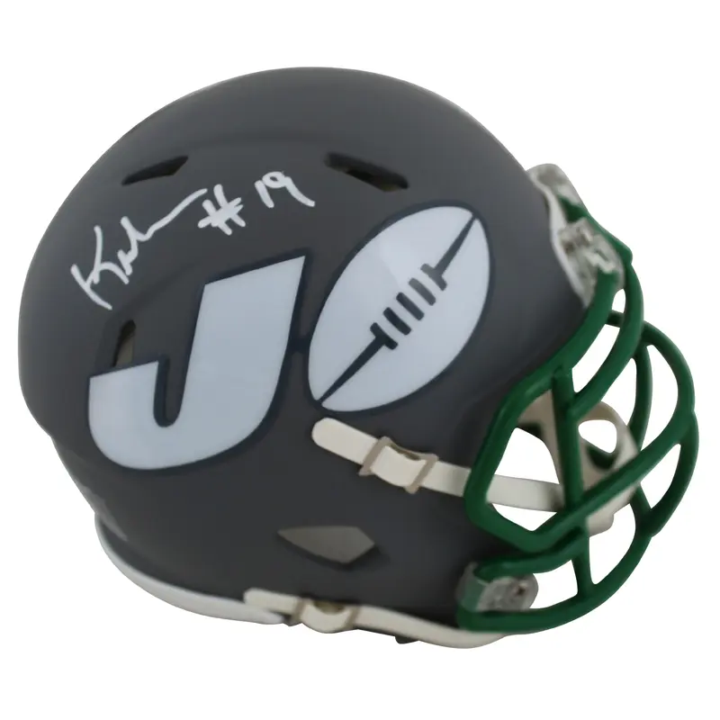 Jets Keyshawn Johnson Authentic Signed AMP Speed Mini Helmet JSA Witness