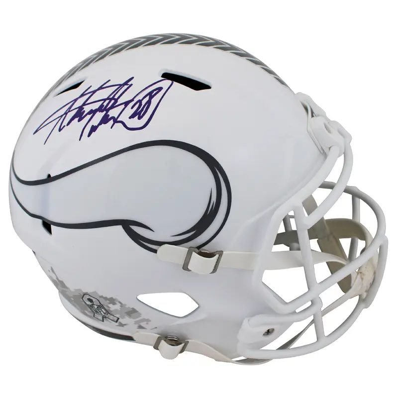 Vikings Adrian Peterson Signed STS III Full Size Speed Rep Helmet BAS Witnessed