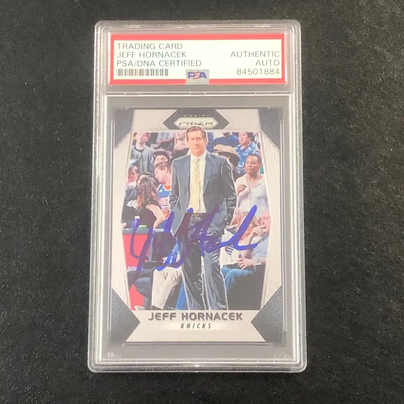 2017-18 PANINI PRIZM #280 Jeff Hornacek Signed AUTO PSA Slabbed Knicks