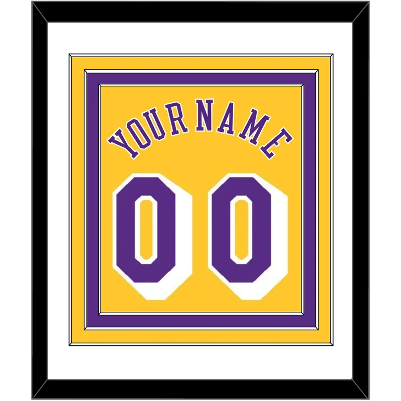 Los Angeles Name & Number - Home Yellow (1997-1999) - Triple Mat 1