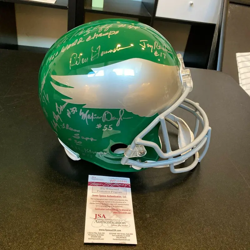 1960 Philadelphia Eagles Super Bowl Champs Team Signed Full Size Helmet JSA COA