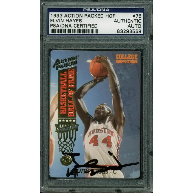 Houston Elvin Hayes Authentic Signed Card 1993 Action Packed HOF PSA/DNA Slabbed