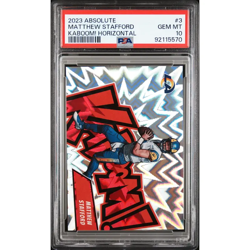Matthew Stafford 2023 Panini Absolute Kaboom Horizontal PSA 10 Gem Mint