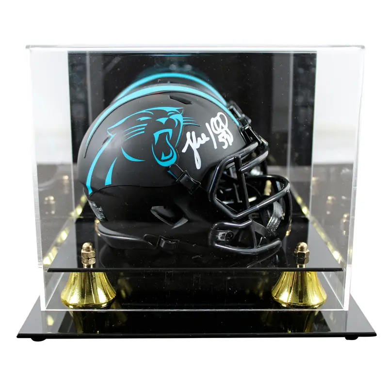 Panthers Luke Kuechly Authentic Signed Eclipse Speed Mini Helmet w/ Case BAS Wit