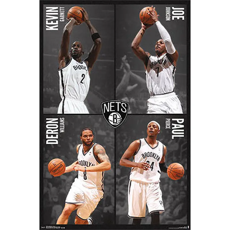 Brooklyn Nets "Four Stars" NBA Basketball Action Poster - Costacos 2014