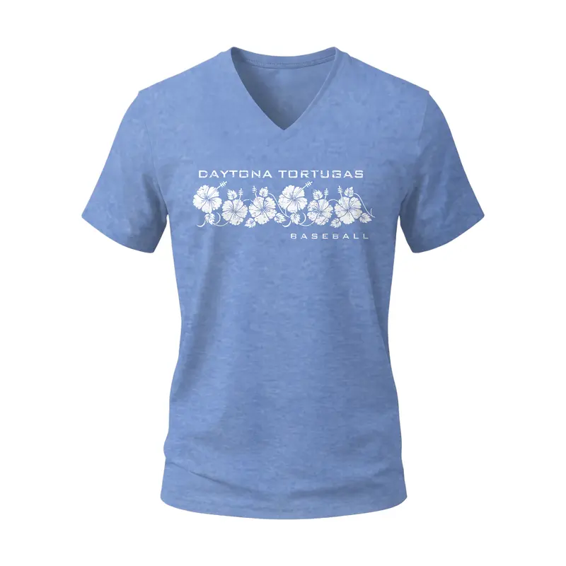 LADIES BLUE FLOWER TEE