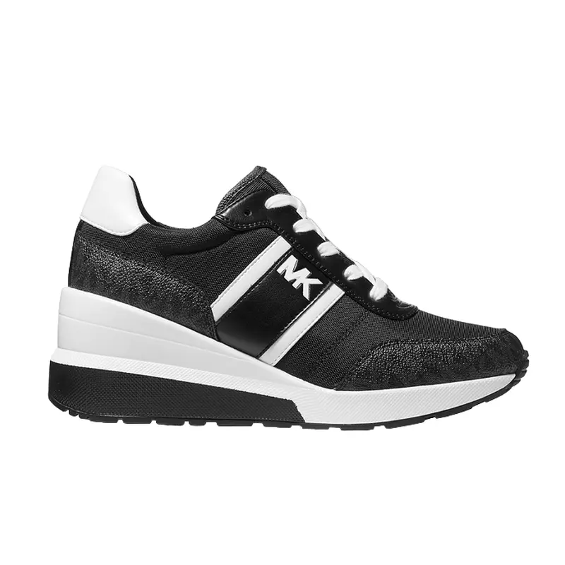 MICHAEL KORS BLACK/WHITE WOMENS TENNIS SHOE SIZE 6-8.5 43F1MBFSAB BLK