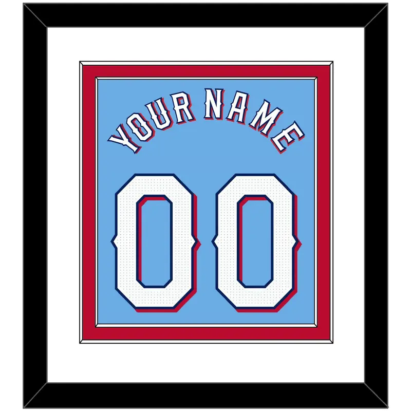 Texas Name & Number - Alternate Powder Blue - Double Mat 2