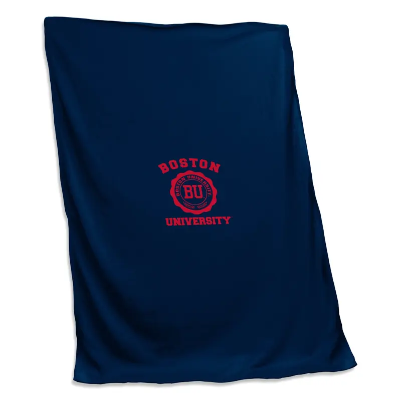 Boston U Navy Sweatshirt Blanket (Screened)