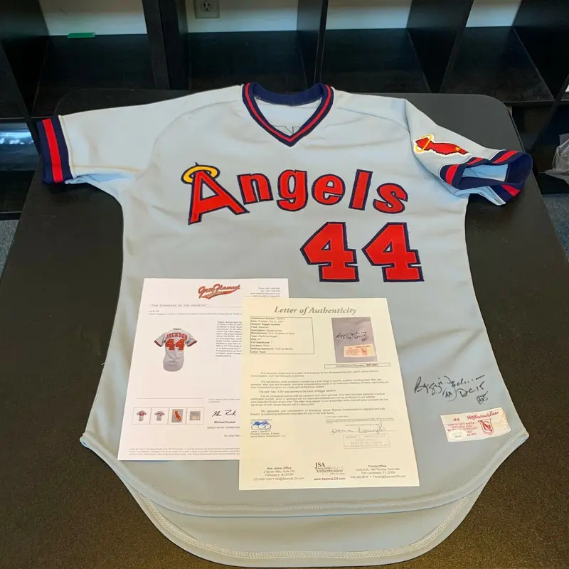 Reggie Jackson Signed Game Used 1980's California Angels Jersey With JSA COA