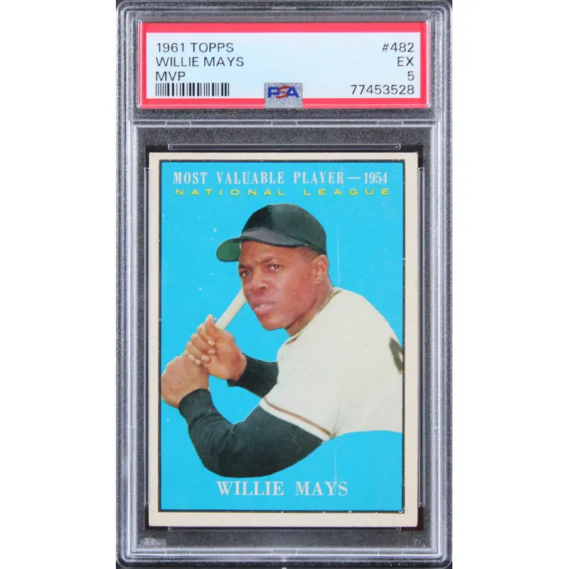 Giants Willie Mays 1961 Topps #482 Card Graded EX-5 PSA Slabbed