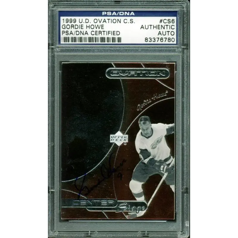 Red Wings Gordie Howe Authentic Signed Card 1999 Ud Ovation #Cs6 PSA/DNA Slabbed