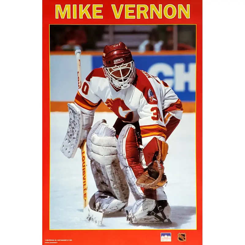 Mike Vernon "Stopper" Vintage Original Calgary Flames Poster - Starline 1989