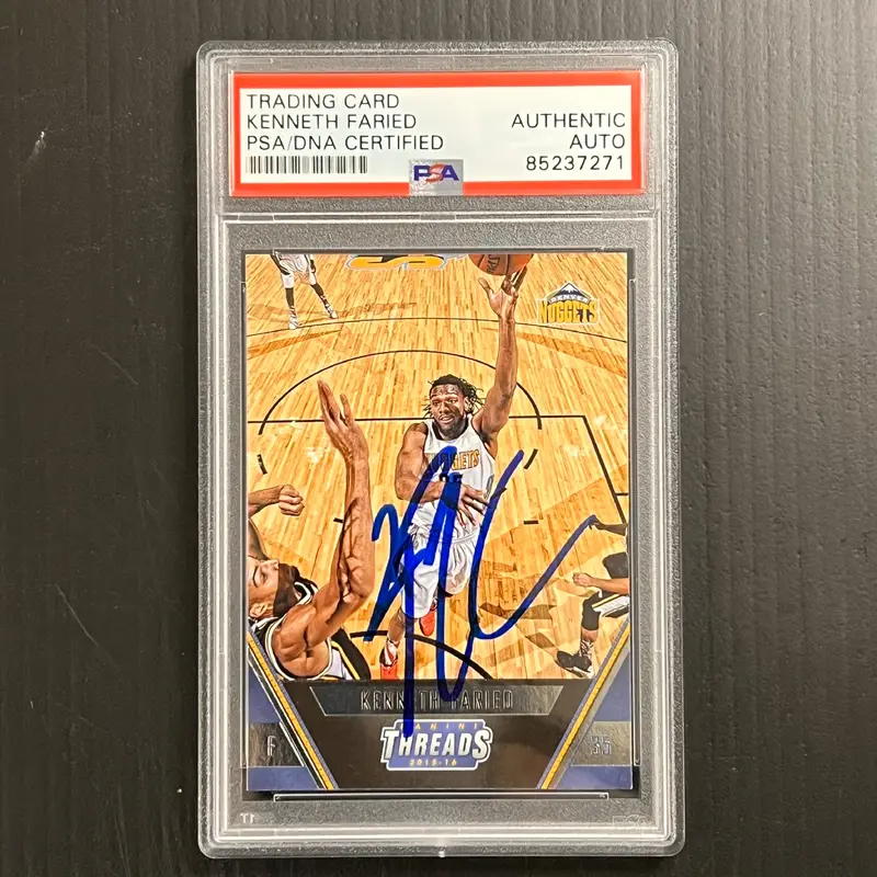 2015-16 Panini Threads #146 Kenneth Faried Signed AUTO PSA Slabbed Nuggets