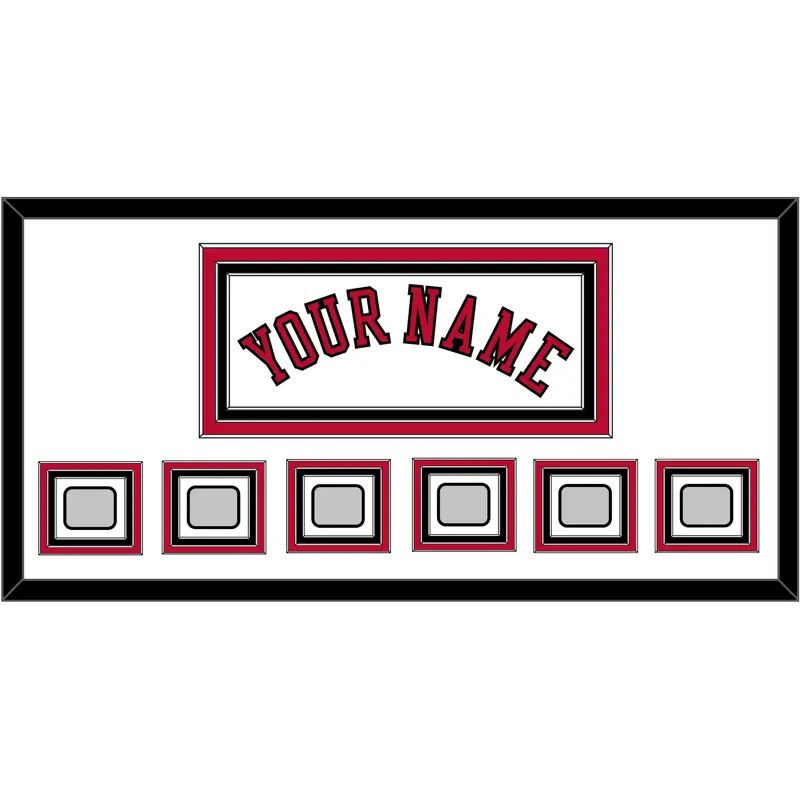 Chicago Name & 6 Champions Trophy Patches - Home White (1986-2017) - Triple Mat 1