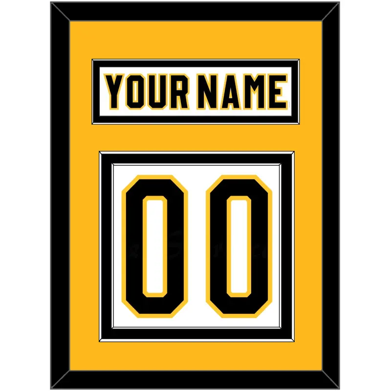 Pittsburgh Nameplate & Number (Back) - Home White (1980-1981) - Double Mat 3