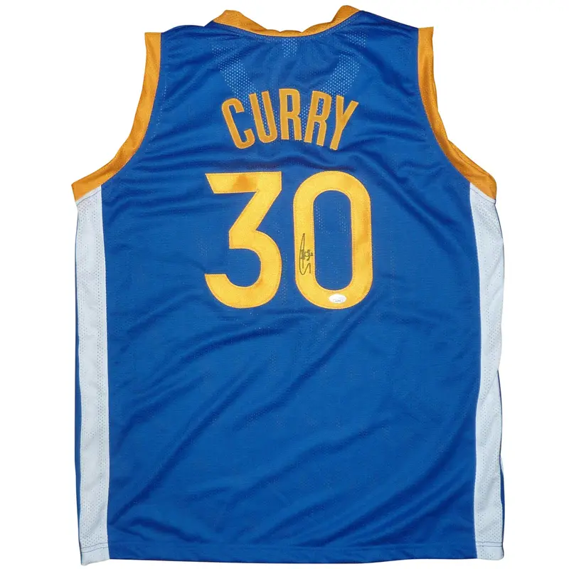 Stephen Curry Autographed (Blue #30) Custom Jersey - JSA