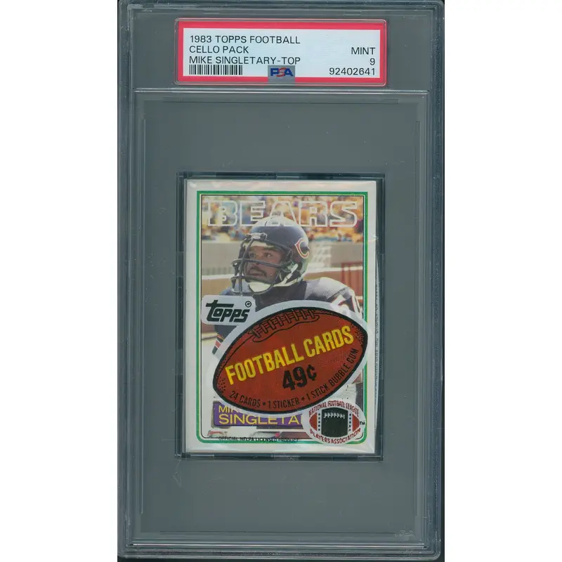 1983 Topps Football Unopened Cello Pack PSA 9 Singletary Top *2641