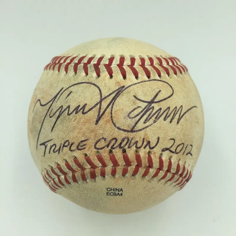 Miguel Cabrera Triple Crown 2012 Signed Inscribed Game Used Baseball PSA DNA