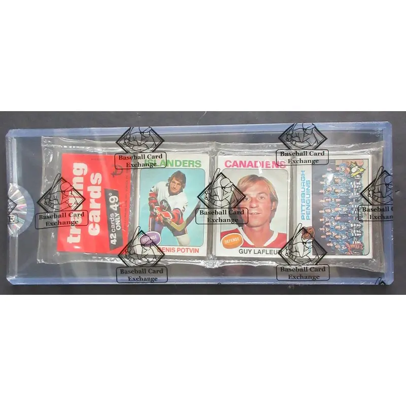 1975/76 Topps Hockey Unopened Rack Pack (BBCE) (Potvin Top) (Lafleur Top)