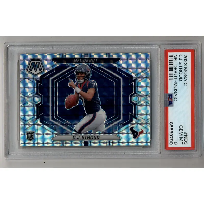 C.J Stroud 2023 Mosaic NFL Debut Mosaic #ND3 PSA 10 Gem Mint 9790