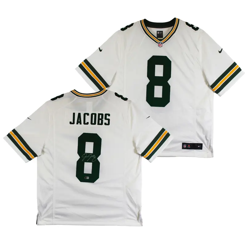 Packers Josh Jacobs Authentic Signed White Nike Game Jersey BAS Witnessed