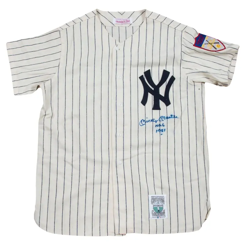 Incredible Mickey Mantle No. 6 Signed Inscribed NY Yankees Rookie Jersey PSA DNA