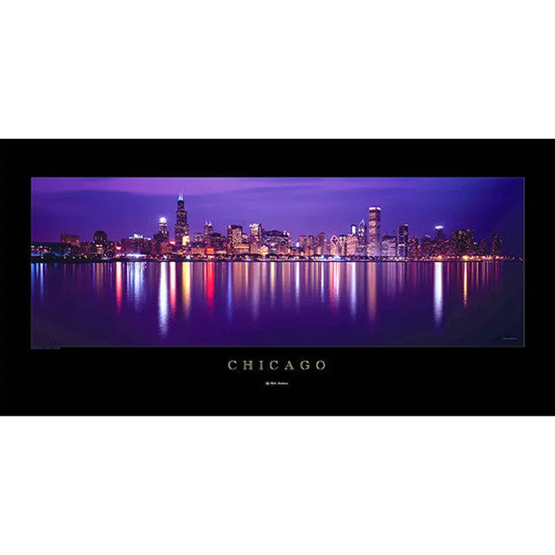 Chicago Skyline "Reflections" Premium Skyline Poster Print - Rick Anderson Enterprises