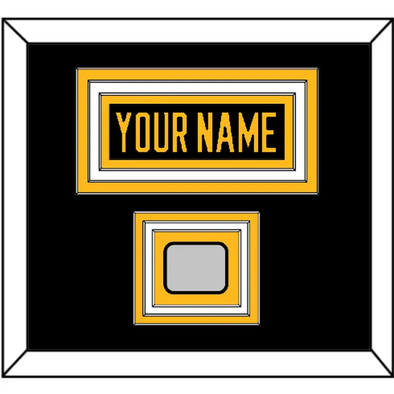 Pittsburgh Nameplate & Stanley Cup Champions Patch - Road Black (1988-1992) - Triple Mat 2