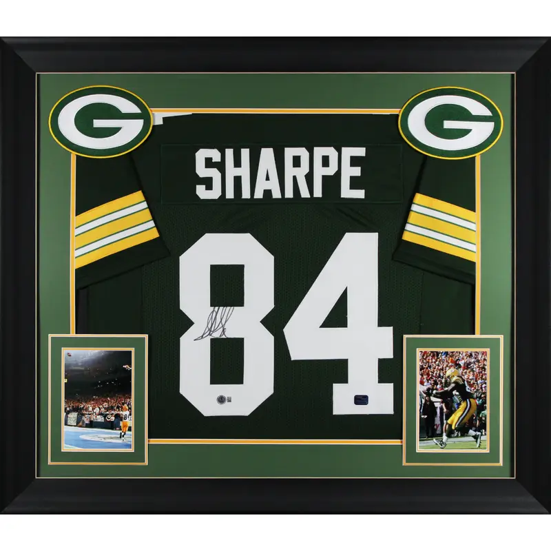 Sterling Sharpe Authentic Signed Green Pro Style Framed Jersey BAS Witnessed