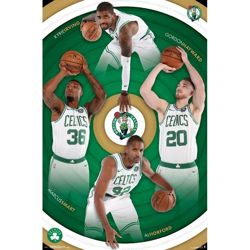 Boston Celtics "Four Stars" Poster (Kyrie, Hayward, Horford, Smart) - Trends 2017-18