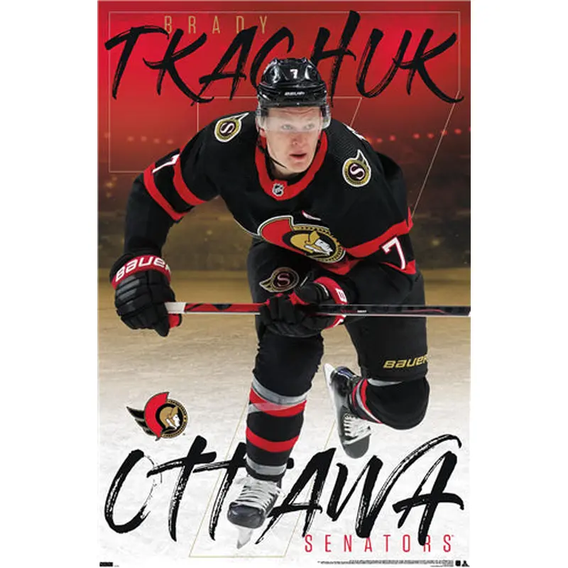 Brady Tkachuk "Captain Sen" Ottawa Senators NHL Hockey Action Poster - Trends 2021
