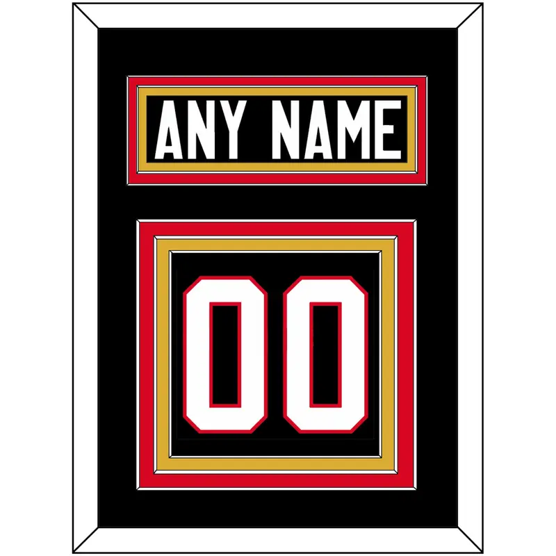 Canada Men's Hockey Nameplate & Number (Back) - 2014 Olympics Alternate Black - Triple Mat 4