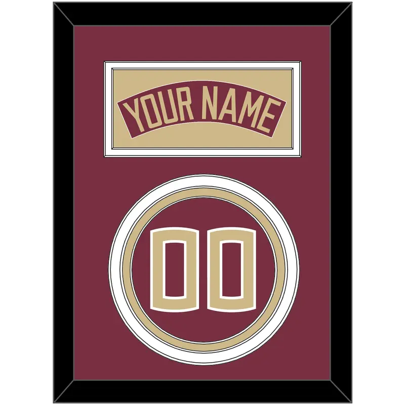 Florida State Baseball Nameplate & Number (Back) - Alternate Garnet - Triple Mat 2