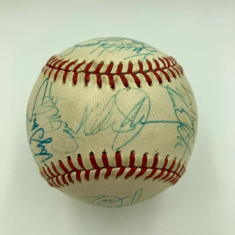 1986 New York Mets World Series Champs Team Signed NL Baseball With JSA COA