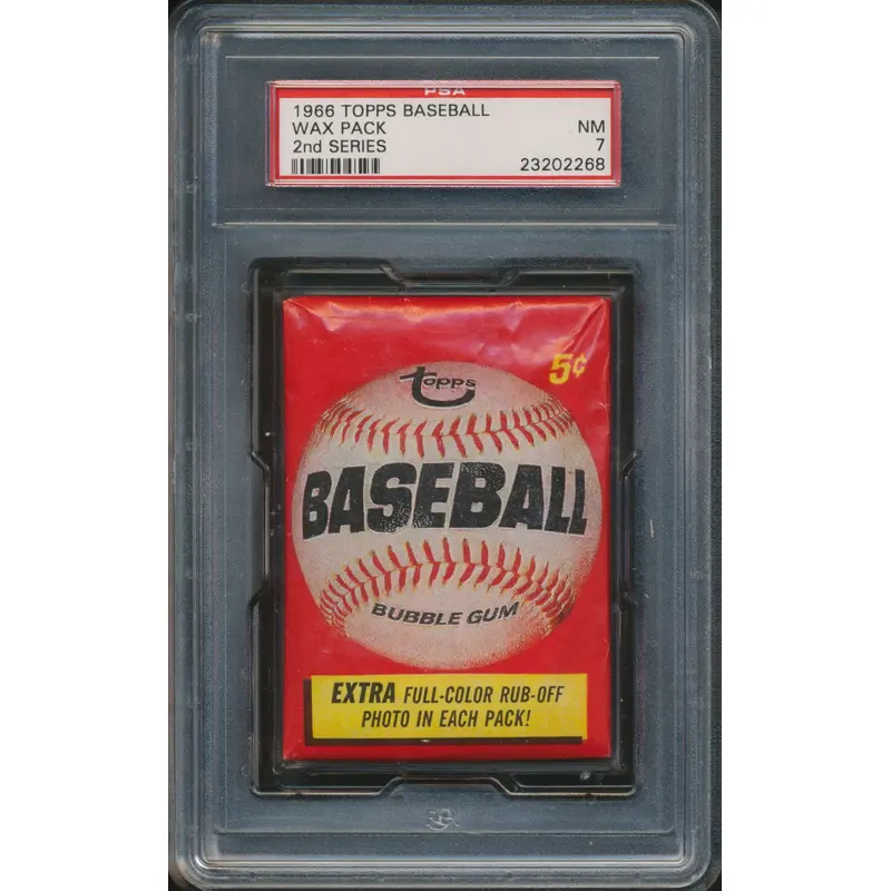 1966 Topps Baseball Unopened 2nd Series Wax Pack PSA 7